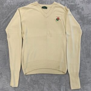 Vintage Pasadena Tournament Of Roses Sweater Mens XL Yellow Embroidered Football